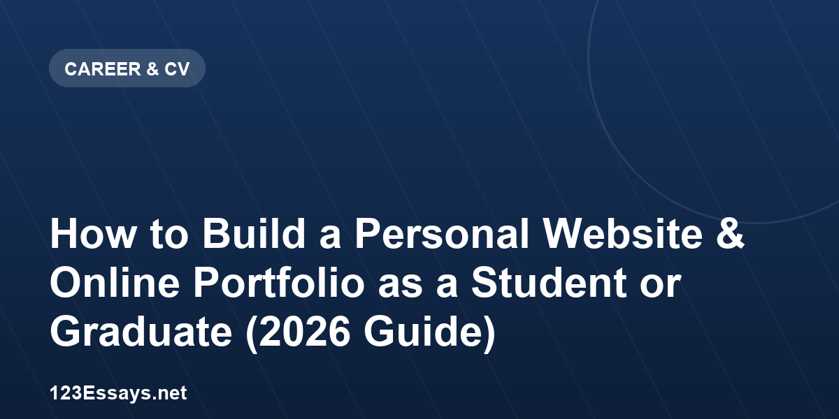 How to Build a Personal Website & Online Portfolio as a Student or Graduate (2026 Guide)